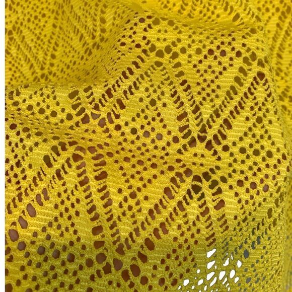 Ruby Rd Yellow Crochet Overlay Top - Picture 4 of 8